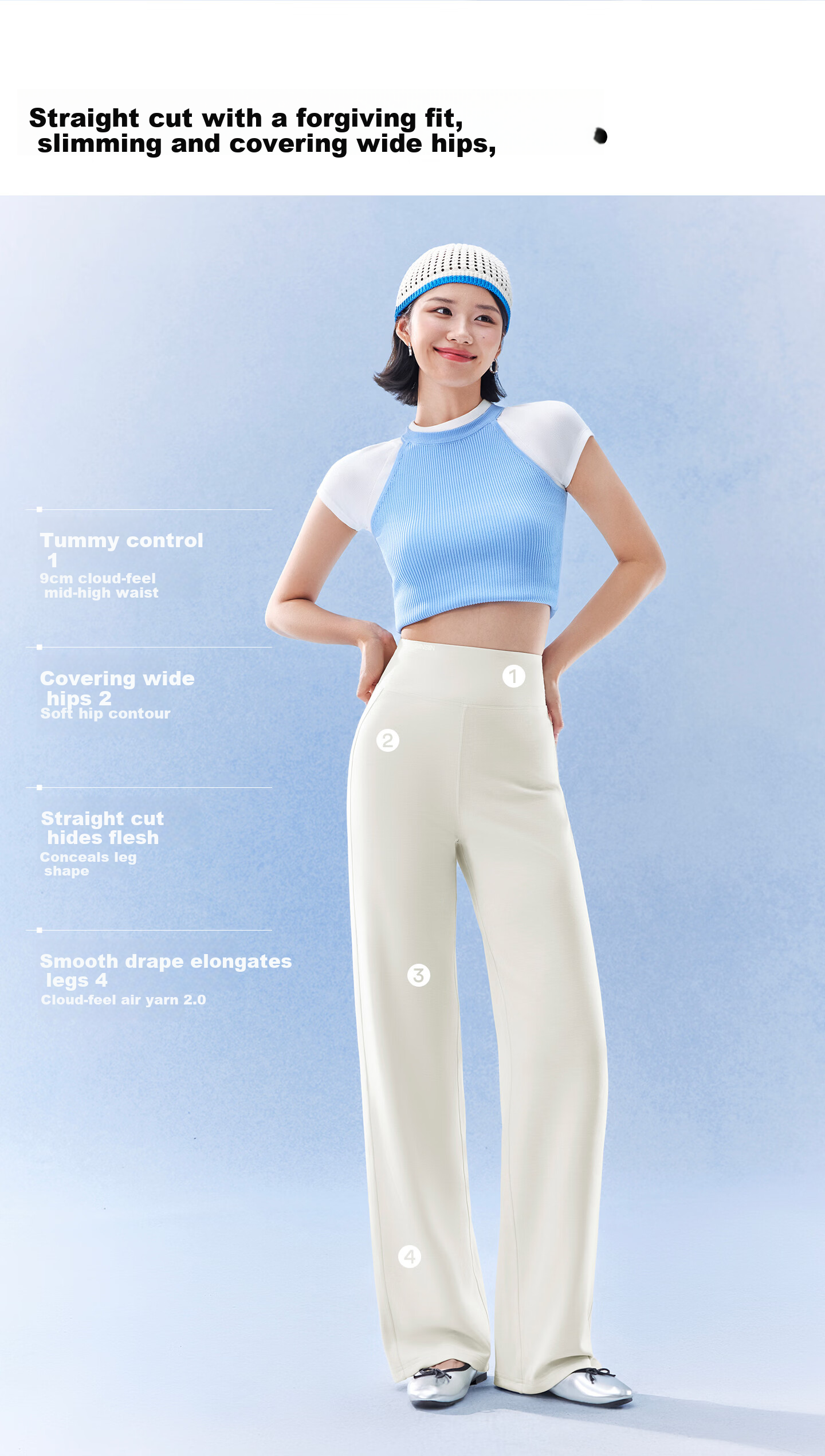 SIINSIIN Yang Mi Style Casual White Straight-Leg Pants Women Summer Slimming Sports Pants 2026 New Ice Skin Sun Protection 2