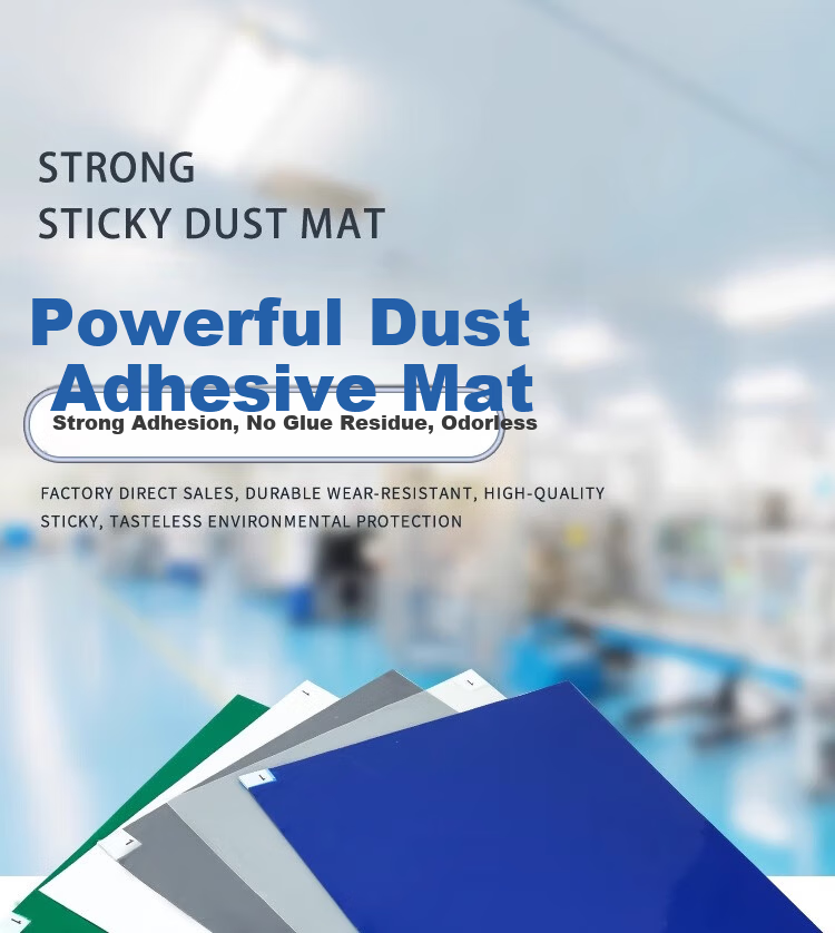 Haosikepu Blue Adhesive Dust Mat 60x90cm 300 Sheets Peelable Shoe Sole Dust Removal Mat for Cleanroom Laboratory Workshop Dust Purification Floor Mat 1