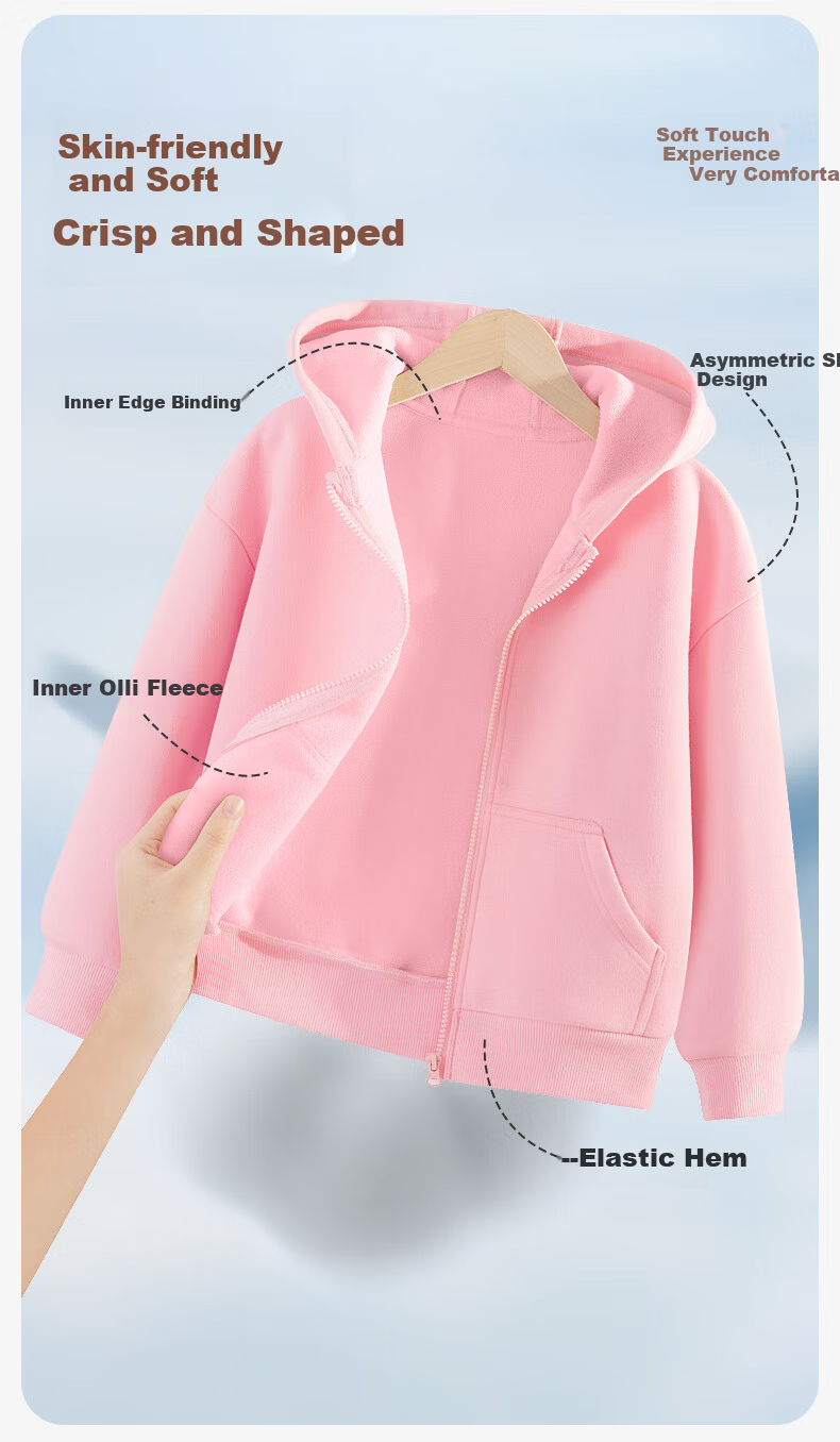 Baleno Boys' Jacket 2025 Autumn Winter Fleece Lined Hooded Zip-up Sweatshirt Kids Warm Outerwear 1