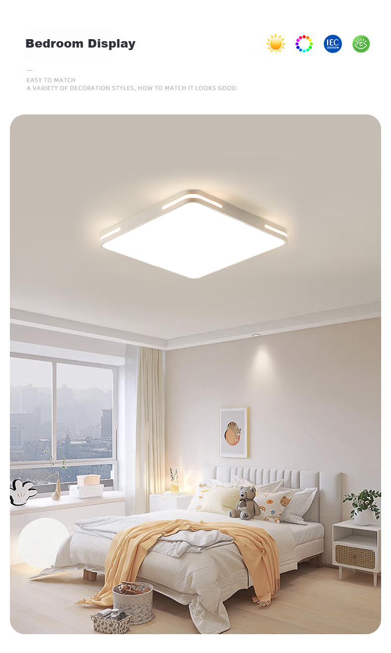 MICOE Purui Eye Protection Ceiling Light Living Room Lamp Remote Dimming LED Lighting Simple and Elegant Zhongshan Lighting Lux Shadow Series 10