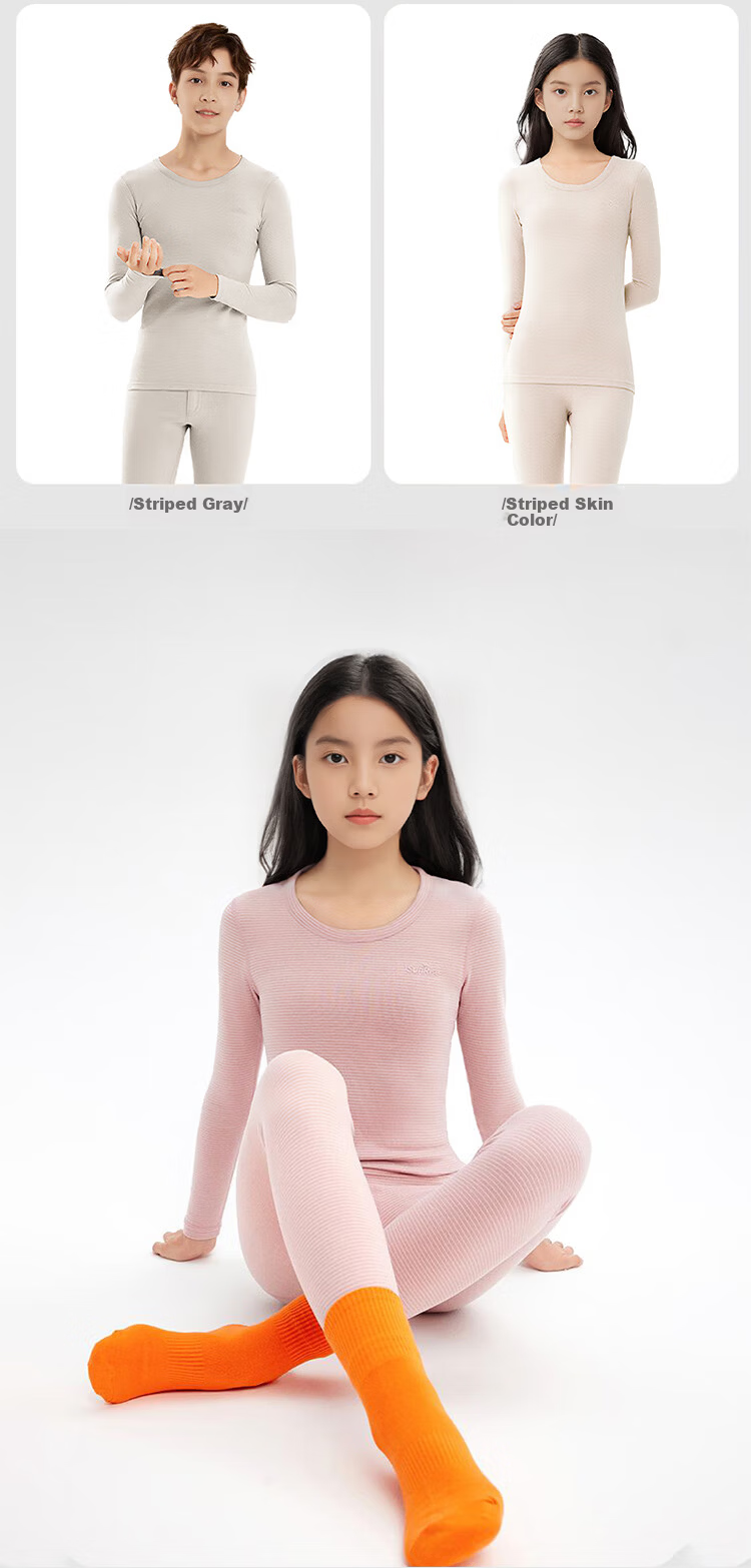 Dingguagua Youth Boys and Girls Thermal Underwear Set Autumn Winter Warm Long Johns for Middle and High School Students 13