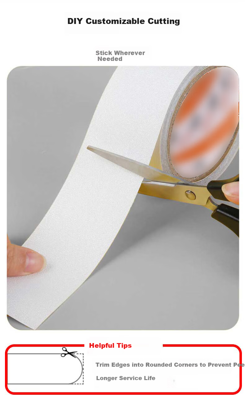 Oumai Bathroom Non-Slip Stair Step Anti-Slip Tape Transparent 2*38cm 12-Pack 4