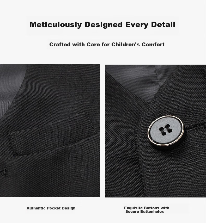 Yinuofang Children's Suit Vest Performance Host Formal Wear Black: Single Vest 130CM 4