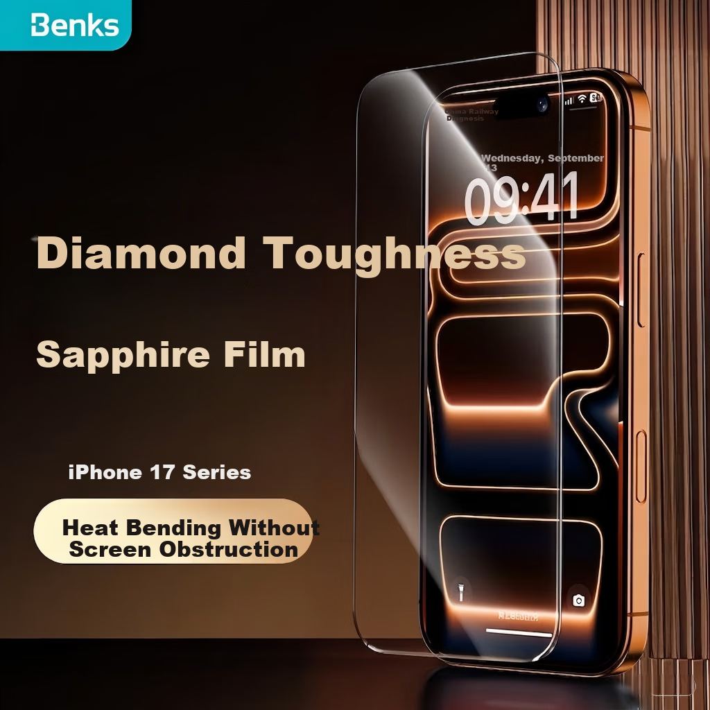Benks 3D Curved Diamond Corning Tempered Glass Screen Protector for iPhone 17 Pro Max Sapphire Tempered Glass HD Clear Anti-Blocking Screen Protector