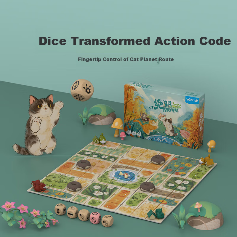 Yaofish Children's Board Game Ray Fish Toy for Boys and Girls Primary School Birthday Gift Absolutely Meow Action