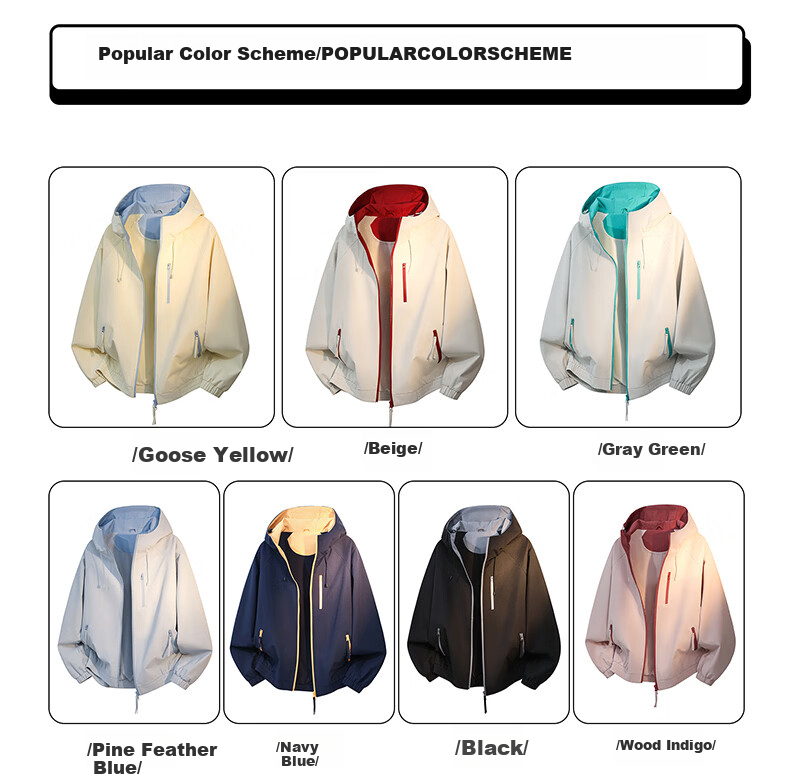 MEDE American Workwear Men's Spring Autumn Loose Casual Hooded Jacket Wood Indigo 3XL 5