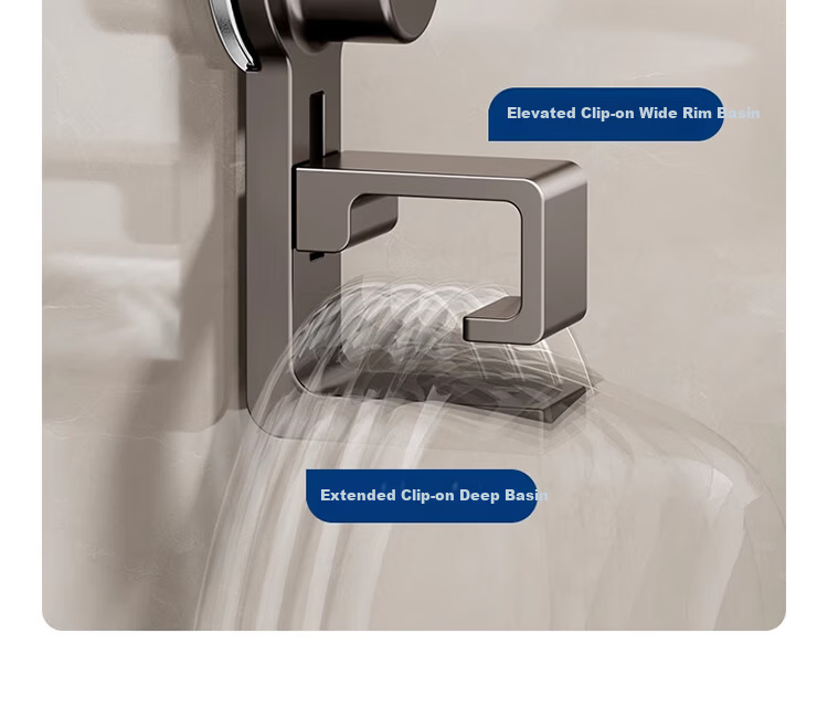 Xinpei Stainless Steel Wall-Mounted Hook for Bathroom Sink, No Drilling Required, Storage Rack for Washbasin And Bathtub 12