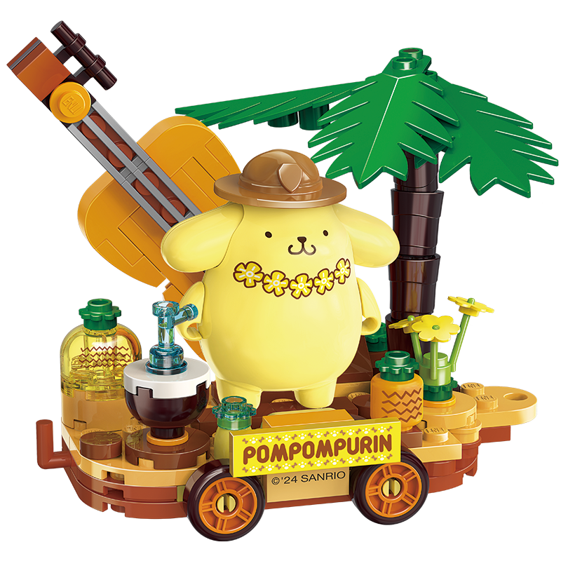 Keeppley Sanrio Hello Kitty Pompompurin Building Blocks Toy Small Particles Assembly Beach Swing K20833