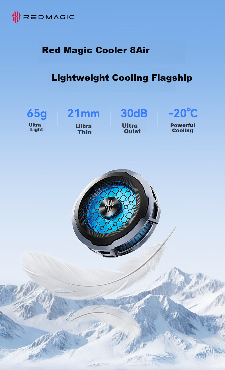 Nubiyahongmo Magnetic Cooling Fan 6AIr Phone Cooling Back Clip Gaming Semiconductor Cooling Device Suitable for Black Shark 4, OnePlus, Apple 17 Pro Max, Xiaomi IPad Tablet, IQOO, Huawei 1
