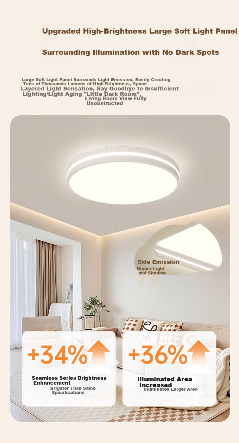 AOC Ceiling Light Bedroom Lamp Pure Eye Protection LED Four-Way Auxiliary Light Children's Study Room Lamp Smart 40cm with Installation Included 6
