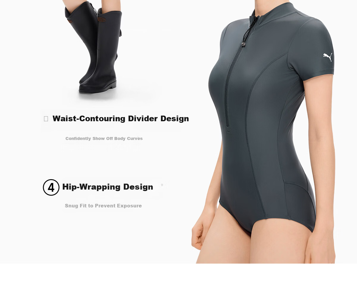 PUMA Women's One-Piece Swimsuit 2026 New Slimming Tummy Control Conservative Plus Size Swimwear for Hot Springs 21