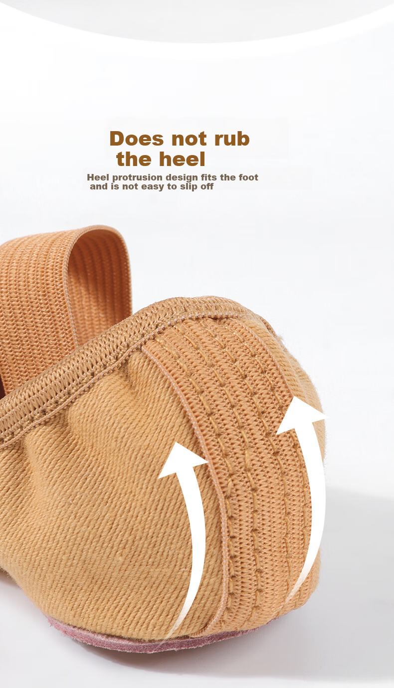 Zhiyouban Girls' Stretch Fabric Dance Shoes Soft Sole Nude Practice Shoes Professional Cat Claw Ballet Shoes for Adults 8