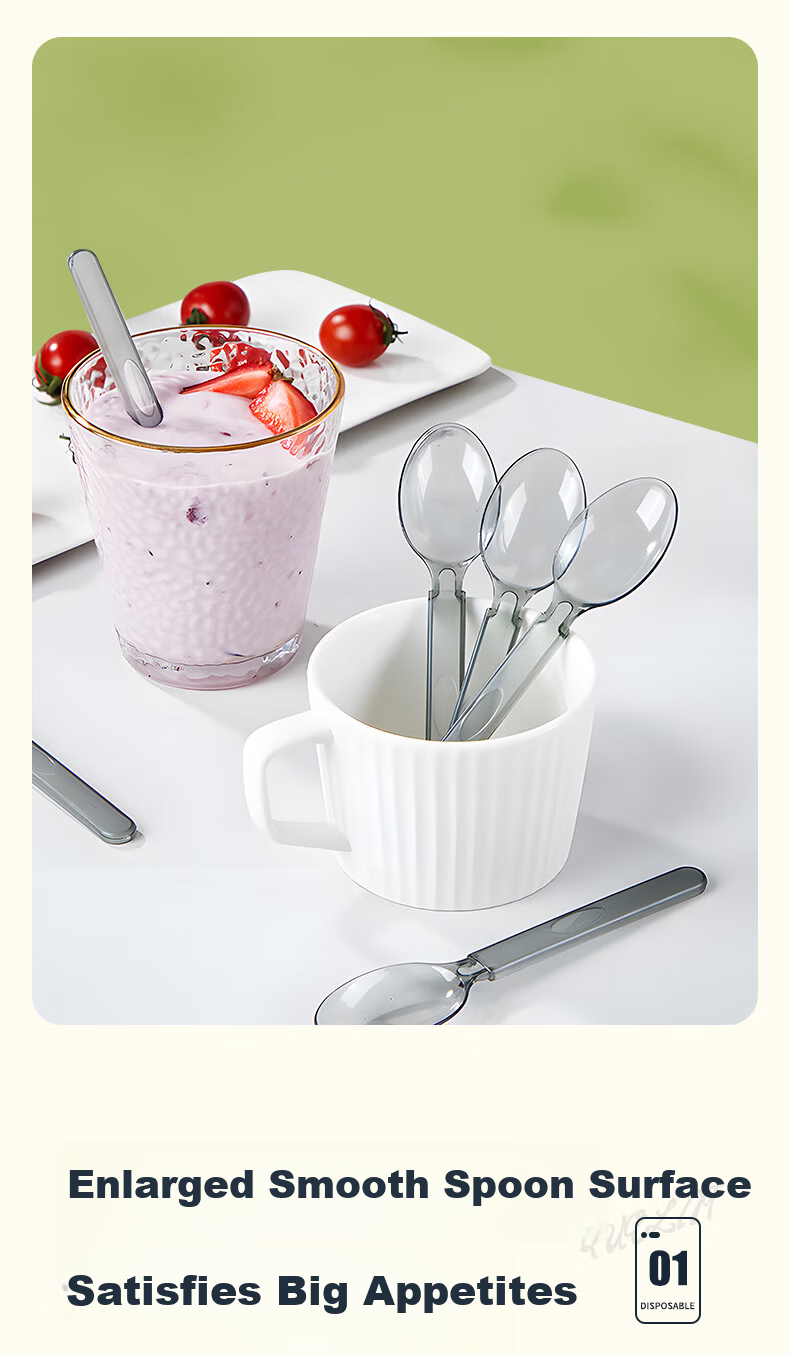 Jieribang Disposable Forks Individually Packaged 200pcs Thickened Household Plastic Food-Grade Cake Dessert Fruit Forks 4