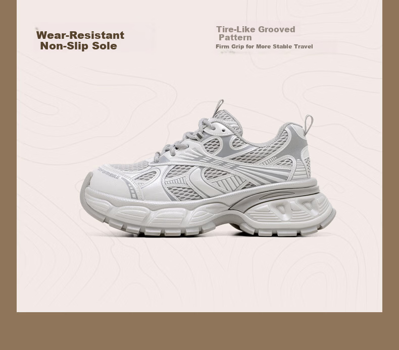 Saturday Mesh Breathable Dad Sneakers for Women 2026 New Summer Thick Sole Height Increasing Casual Shoes with Wide-Leg Pants Matching 4