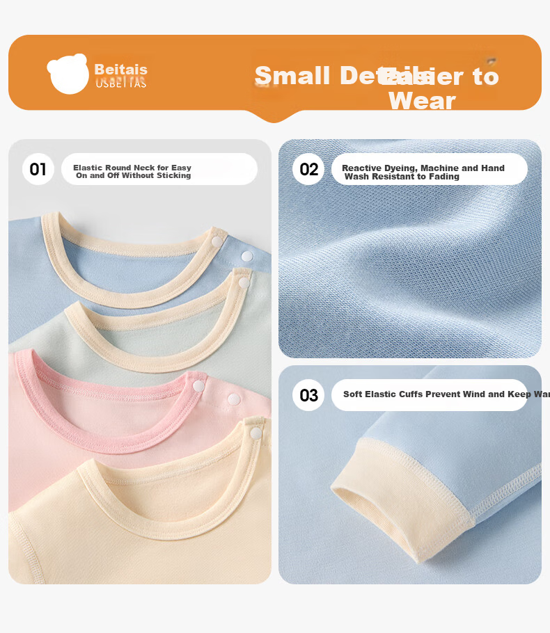 Beitais Kids Thermal Base Layer Shirt Spring Autumn Boys Girls Warm Ginger Heat Baby Single Warm Top Autumn Wear 24