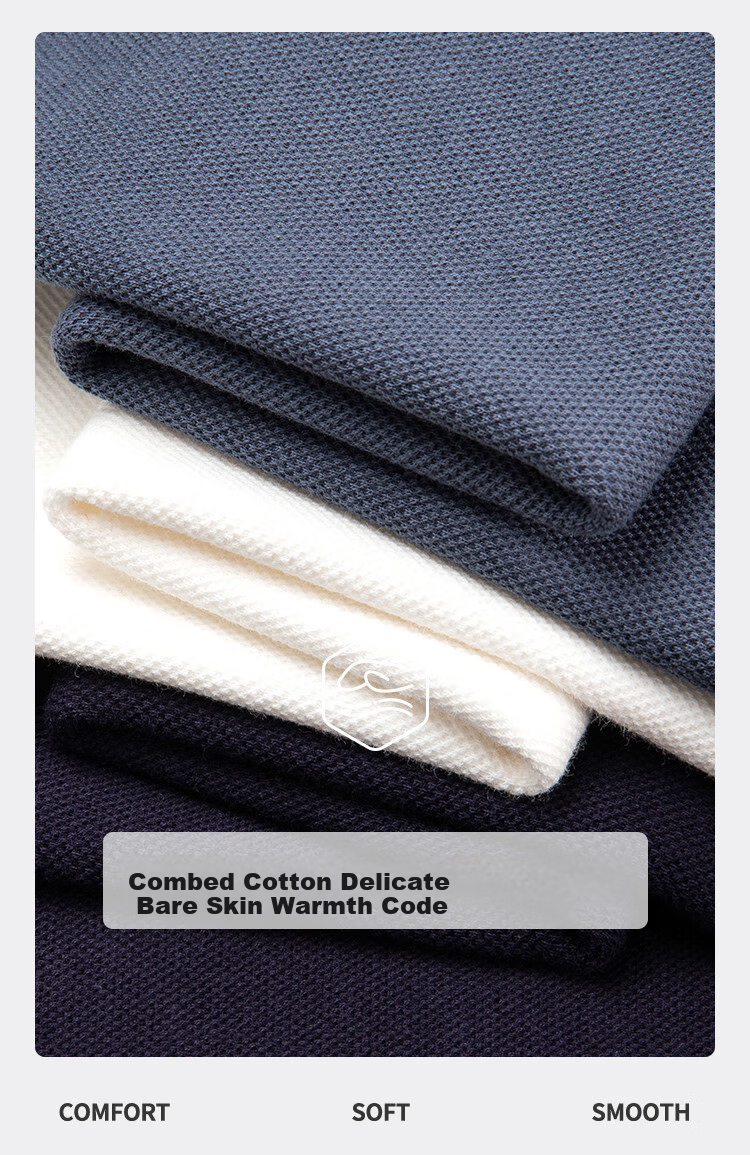 MONTAGUT Men's Long Sleeve Polo Shirt Spring Collar Xinjiang Cotton Skin-friendly Business Casual T-shirt Mist Gray 2XL 3