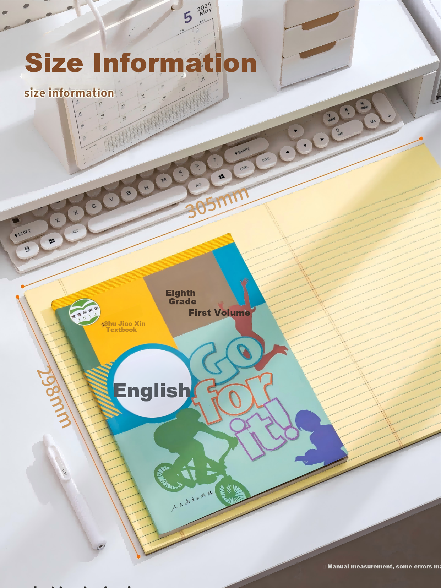 SUNWOOD A3 Yellow Notepad 50 Sheets 100 Pages Large Size Mind Map Exam Practice Notebook Simple Eye-Friendly Easy Tear Draft Paper Lined 1080 6