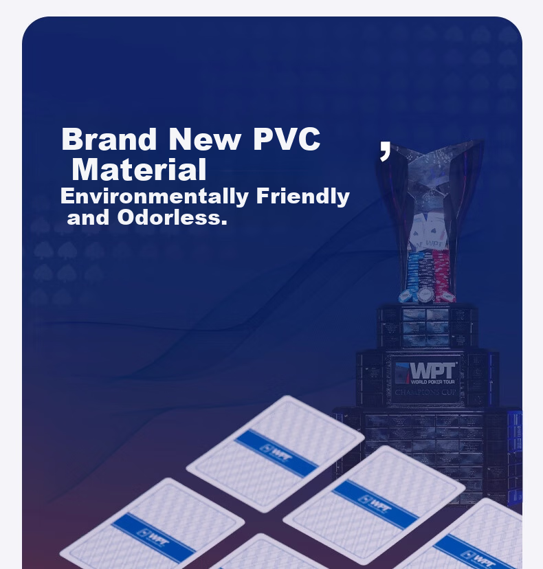 BR WPT Poker Playing Cards Plastic Tournament Professional PVC Waterproof Durable Matte 10 Decks 15