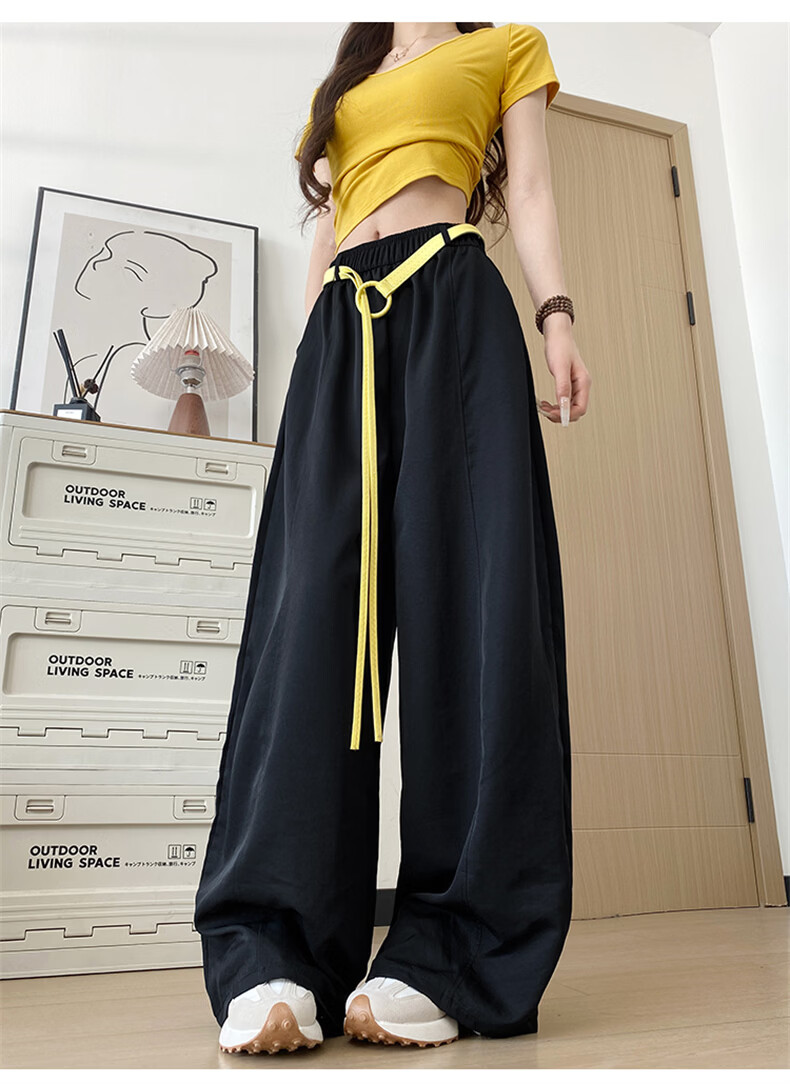 Langsha White Curved Blade Pants Women Summer 2026 New Quick-Dry High-Waist Draped Loose Thin Casual Yamamoto Wide-Leg Pants 12