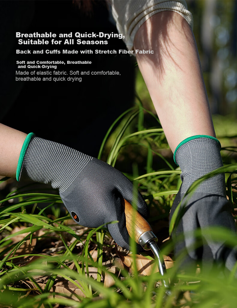 Jimmy Home Gardening Gloves Garden Planting Anti-Dirt Anti-Slip Breathable Durable Touchscreen Medium JM-W607 7