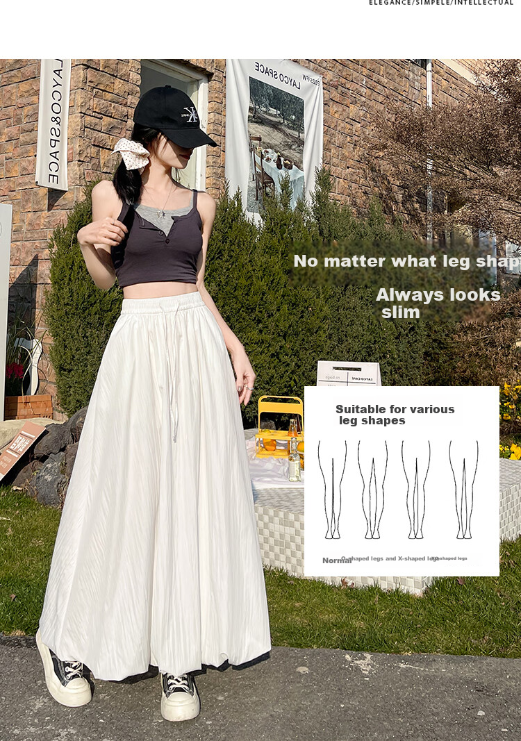 Free Style Bud Half Skirt Women 2026 Summer New Elastic High Waist Draped Slim Lantern Skirt Lazy A-Line Mid-Length Skirt 6