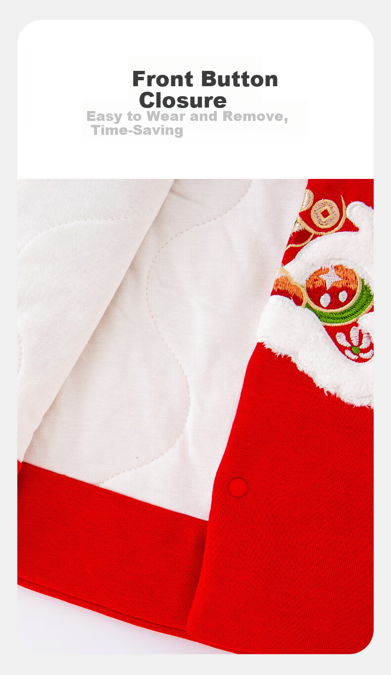 Ingebaby Kids Vest Cotton Sleeveless Jacket Baby New Year Outfit Autumn Winter Tang Suit Red Hanfu 8