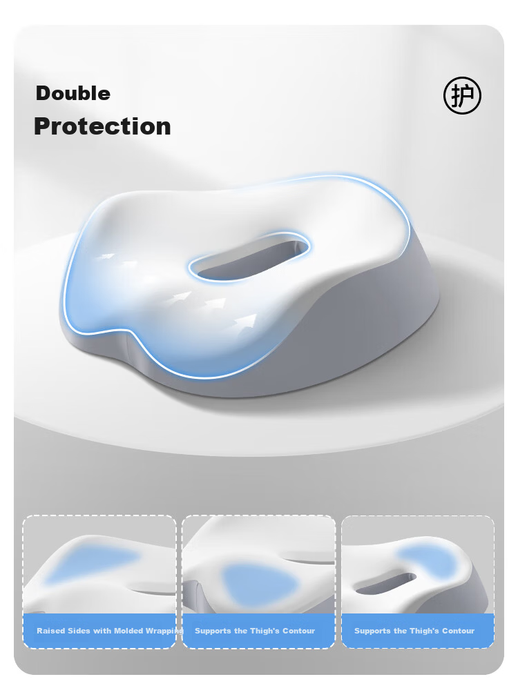 Yalu Memory Foam Seat Cushion Coccyx Pressure Relief Pad Hip Cushion Office Chair Car Seat Universal for All Seasons 12