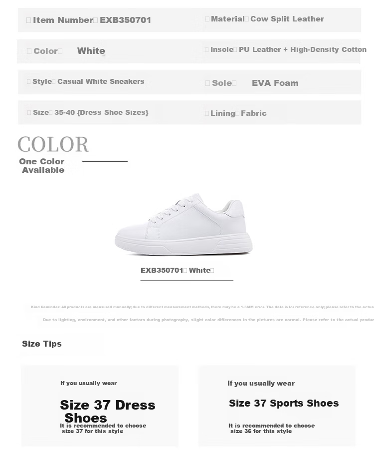 Red Dragonfly Women's White Sneakers Low-top Casual Shoes Soft Sole EXB350701 White Size 38 7