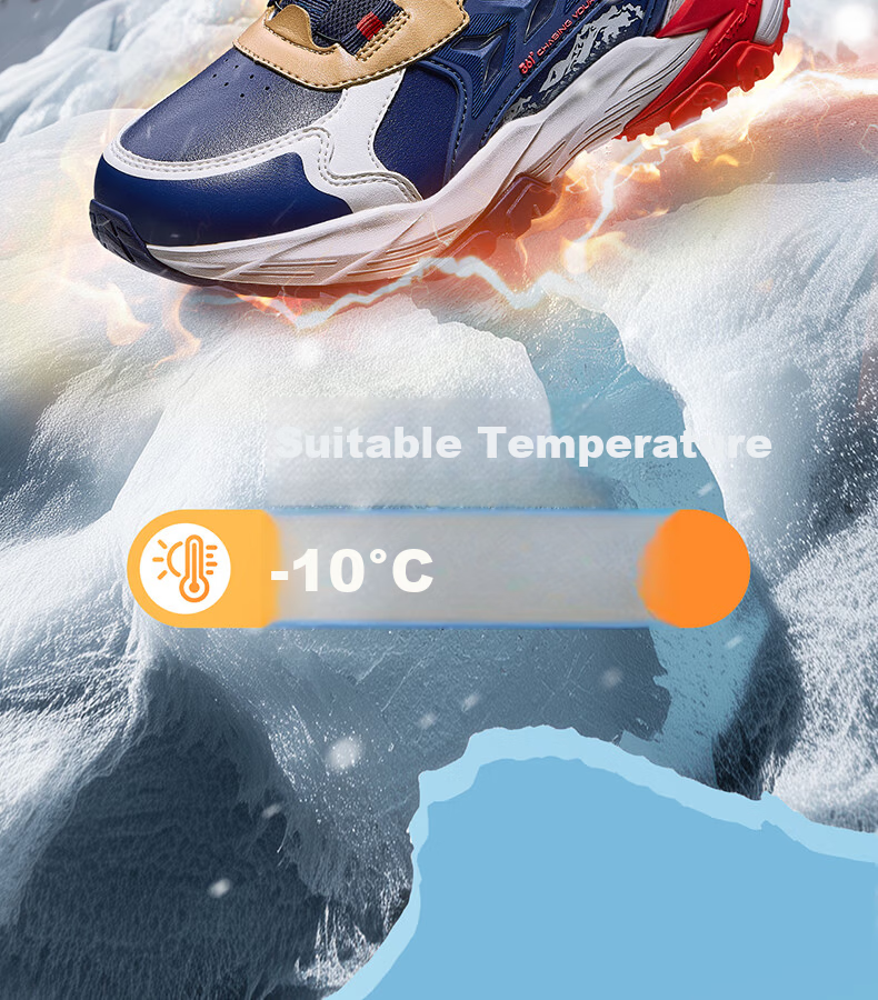 361° Kids Winter Cotton Shoes 25 2022 Boys Girls Fleece Warm Durable Non-slip Knob Sports Running Shoes Black Size 34 2