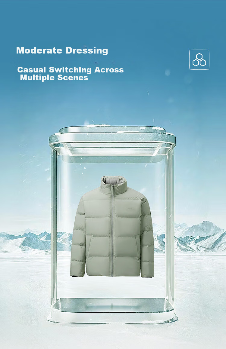 HLA Men's Stand Collar Down Jacket Puffer Coat Mountain Series Winter Outerwear 7