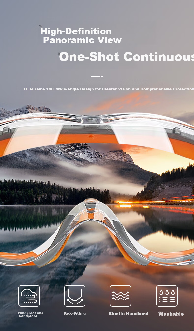 TA Protective Goggles Anti-Pollen Anti-Fog Windproof Sandproof Face Seal Dustproof Industrial Cutting Splash Grinding Anti-Fog Mountaineering Cycling Protective Glasses with Prescription Compatibility 1