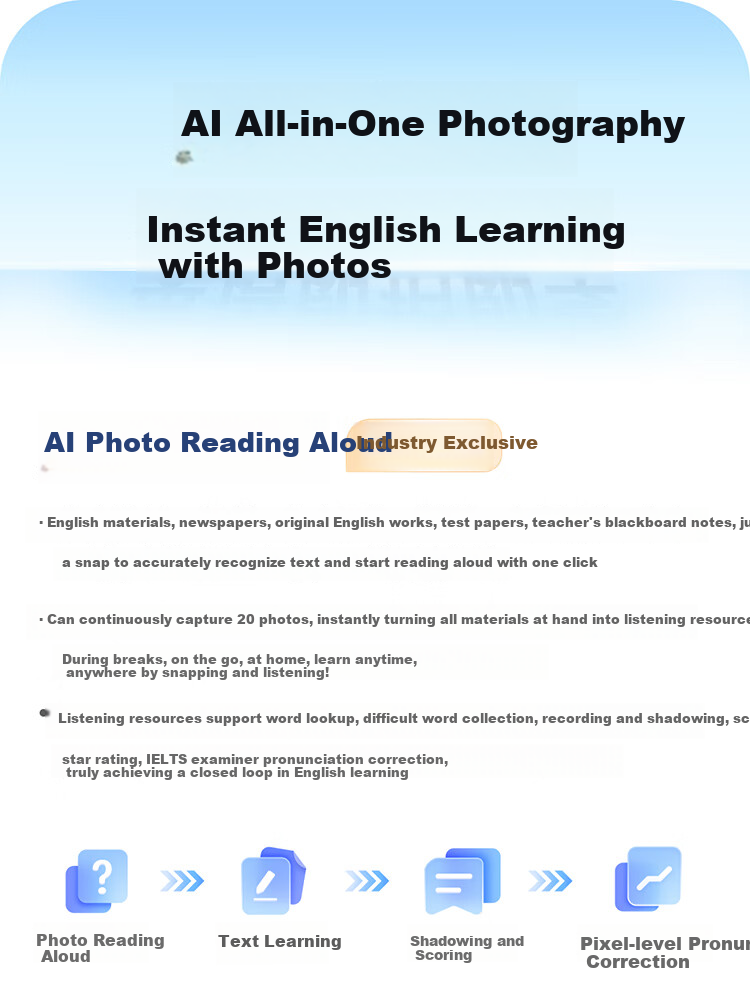 Youdao Listening Treasure E7Pro 64G [AI All-in-One Photo] English Learning Machine Listening and Reading Device Portable Listening Ear Training Study Machine Research Learning Machine Photo Learning M 5