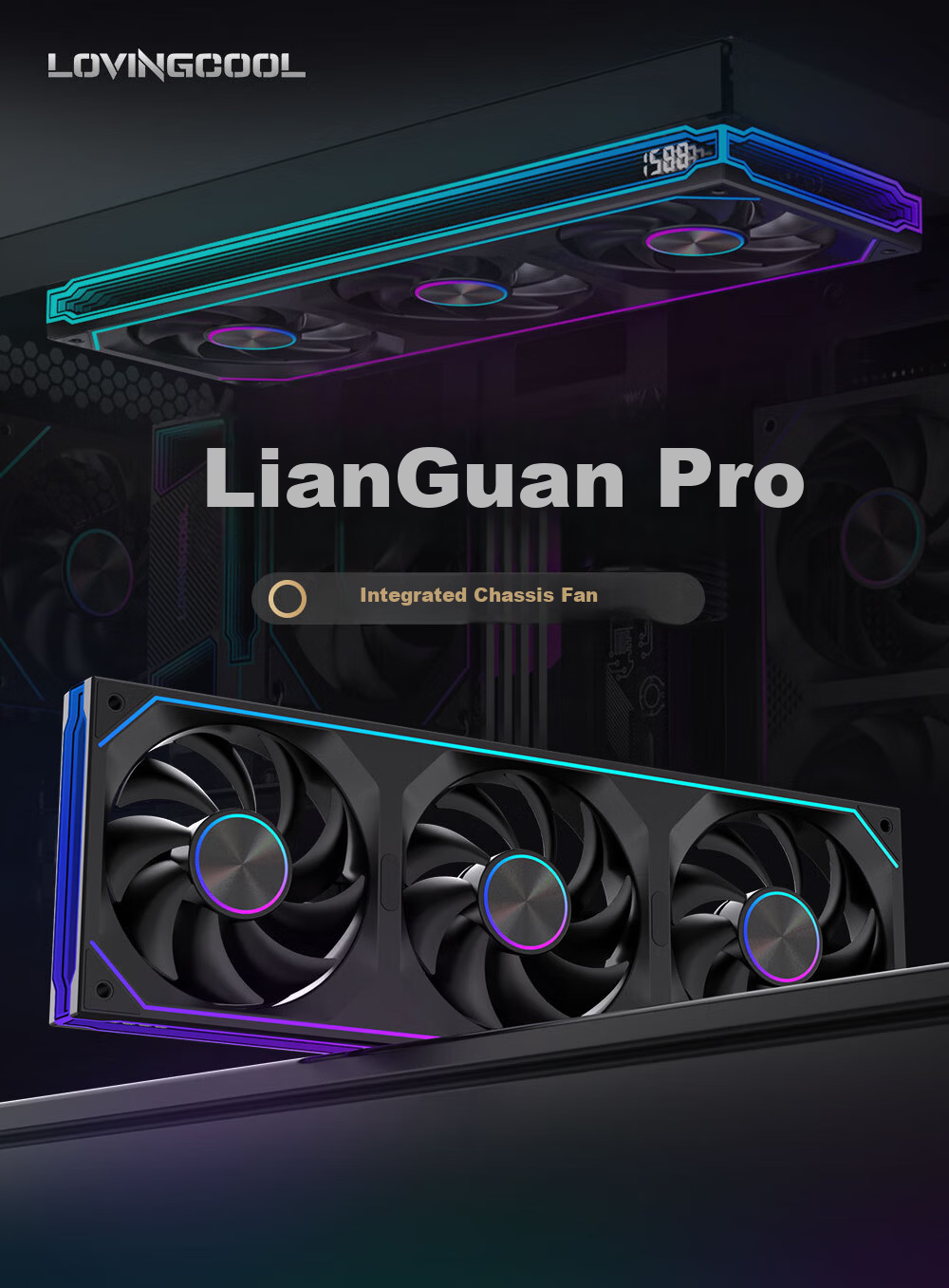 Raleigh CoolLink PRO120 Integrated Block Fan Water Cooling Black 12cm Case Fan True Blade ARGB Sync PWM Temperature Control Silent Desktop Computer Fan 1