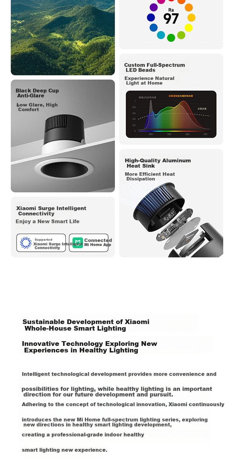 Mijia Xiaomi Mijia Downlight 2 Xiaomi Qingshan Eye Protection Full Spectrum Stepless Dimming Light Fixture 6
