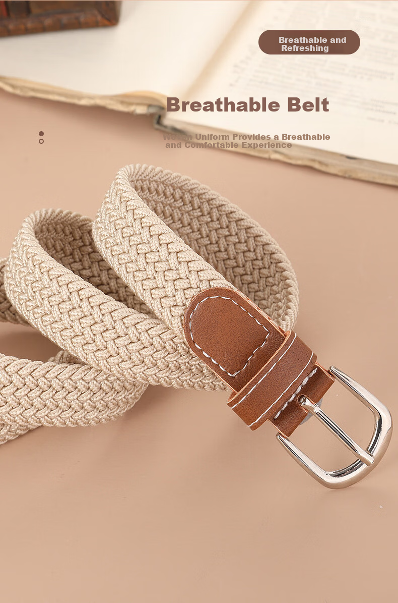 HOCR Canvas Belt Ins Style Woven Elastic Waistband Comfortable Breathable Unisex Jeans Belt 13