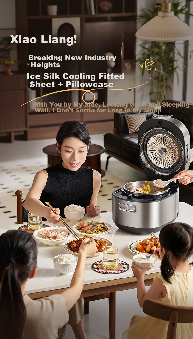 Midea IH High Power Non-Coated Pressure Cooker without Exhaust, 5L Dual Steel Inner Pot, 2200W Intelligent Reservation Multi-Function All-In Rice Cooker And Pressure Cooker for 4-6 People MY-S5175C 5
