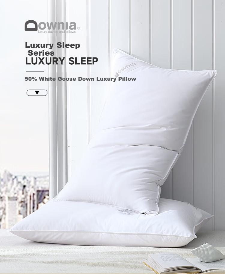Downia JW Five-Star Hotel White Goose Down Pillow 90% White Goose Down Luxury Pillow 74*48CM 1