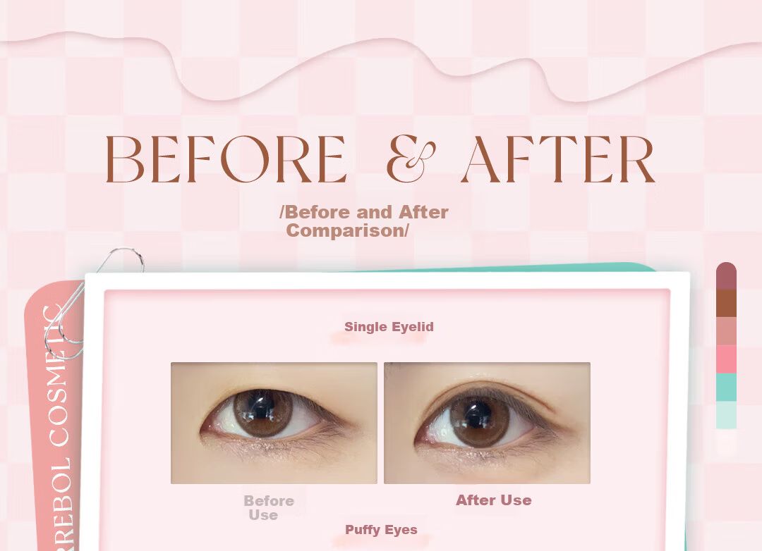Arrebol Double Eyelid Tape for Women Invisible Natural Lace Waterproof Sweatproof Anti-Puffy Eye Pads L Natural Style 105 Pieces 9