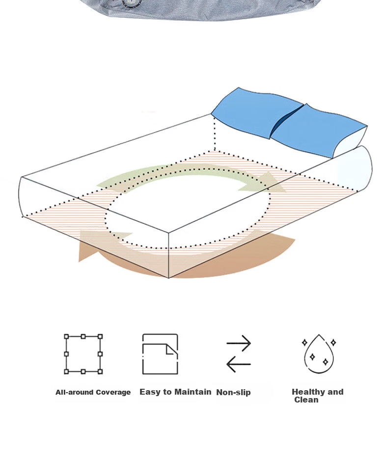 Hodo Antibacterial Ice Silk Cooling Mat Three-Piece Set Cooling Air-Conditioned Mat Home Use 1.5m Fitted Sheet Light Gray 19