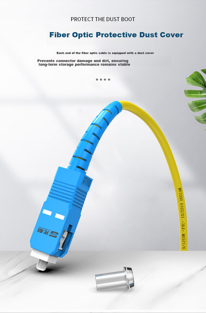Guanghang Telecom Grade Optical Fiber Patch Cord ST-ST Single Mode Single Core 2m Indoor Fiber Optic Cable Low Smoke Halogen-Free Eco-Friendly Jacket Transceiver Pigtail GH-TT02-S 4