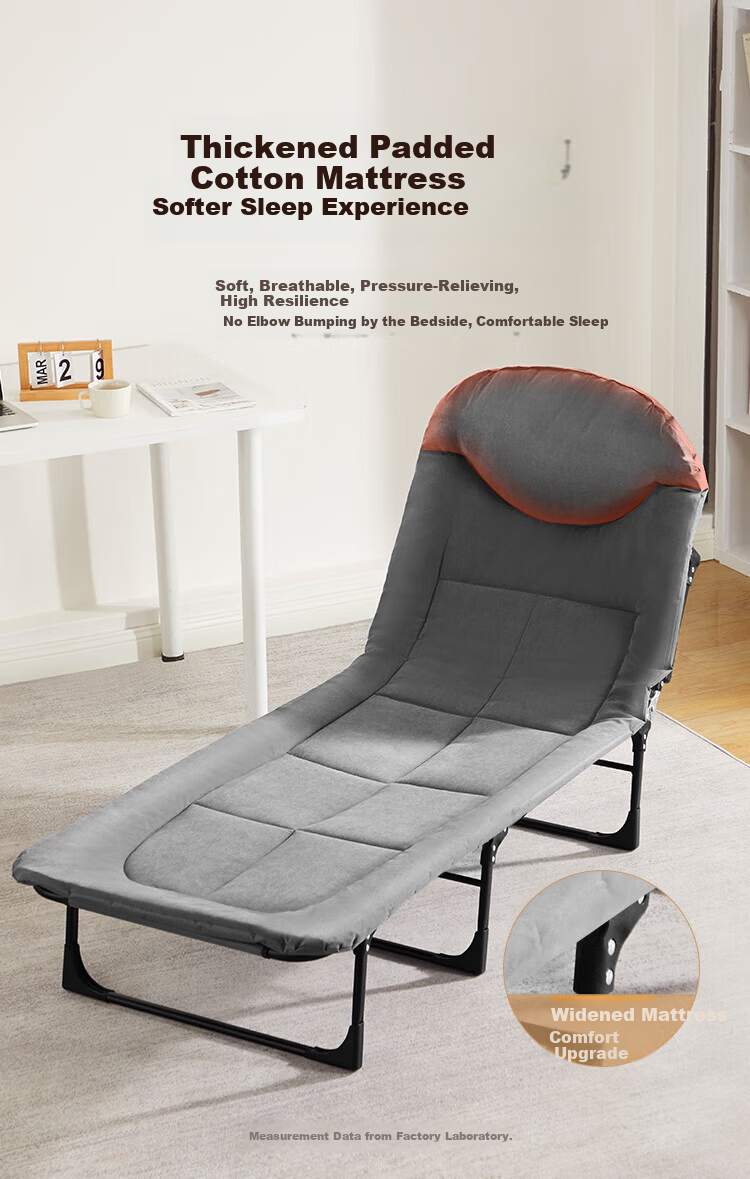 JD Jingzao Folding Bed Recliner American Style Single Nap Bed Hospital Care Bed Outdoor Military Bed 180*60cm 2