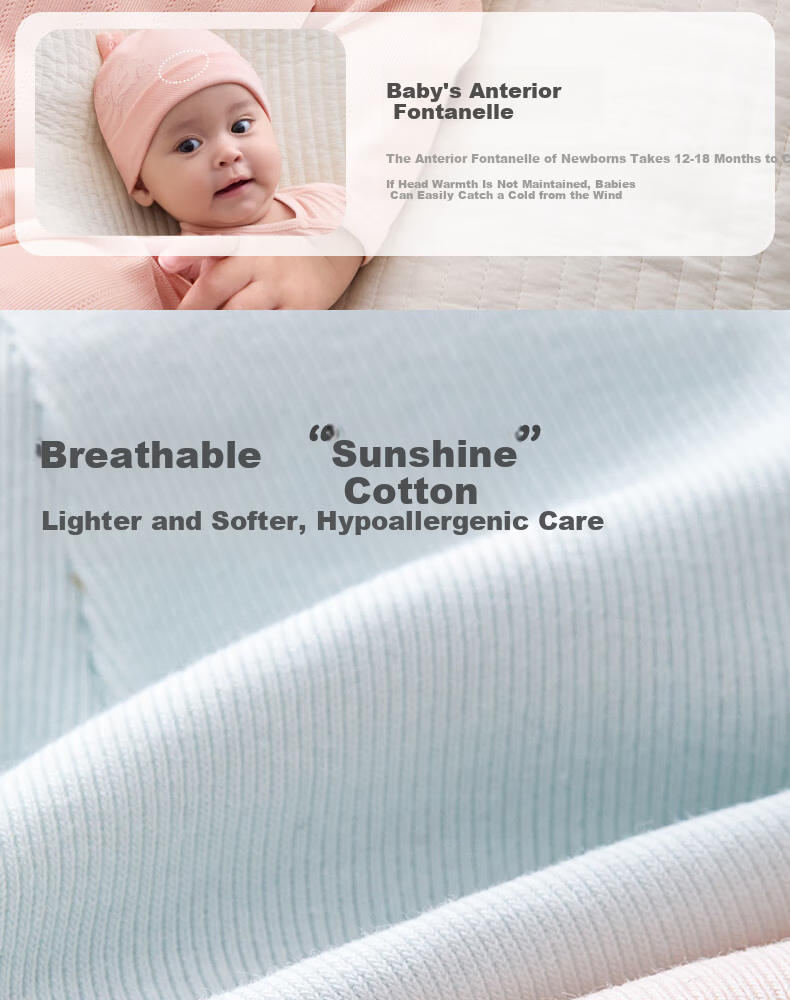 October Crystal Baby Hat Fontanelle Cap Spring Summer Newborn Infant Hat Unisex Baby 7A Antibacterial Class A 0-3-6 Months 28