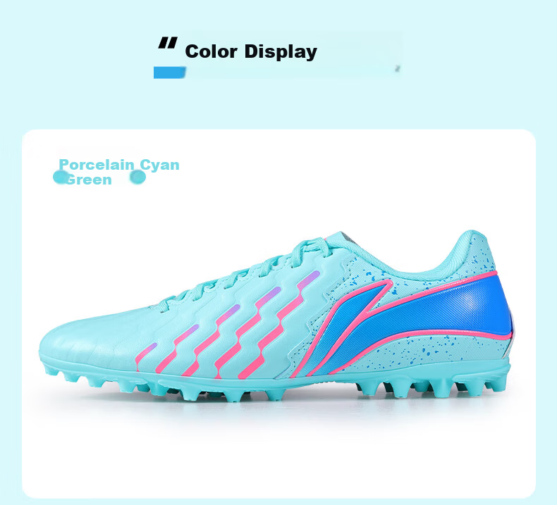 Li-Ning Men's Adult Football Shoes MG Short Studs Youth Professional Training Competition Non-Slip Short Grass Sports Shoes Size 39.5 15