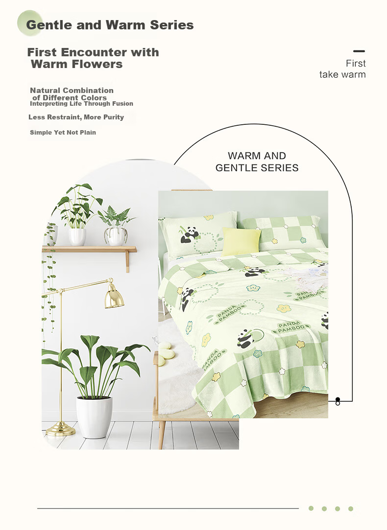 BEYOND Home Textile Coral Fleece Blanket Office Air Conditioning Blanket Nap Blanket Thin Cover Blanket Panda Pattern 200*230cm 2