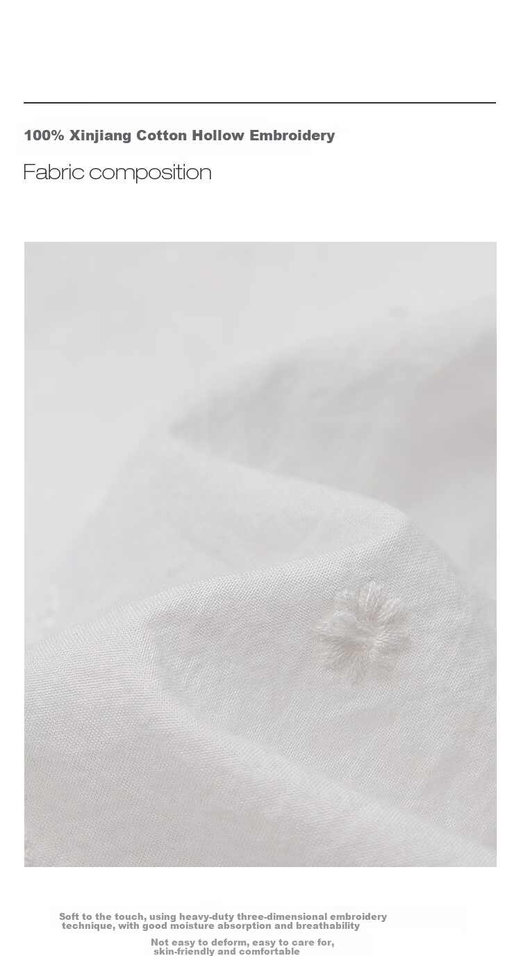 INMAN INMAN [Runway Style] Puff Sleeve Lace Peter Pan Collar Blouse, Summer 2026, Pure Cotton Short Sleeve, White, Size L 21