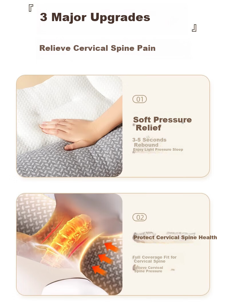 Jingyan Cervical Pillow Adult Sleep Aid Neck Support Pillow Cervical Spondylosis Deep Sleep Massage Heat Therapy Traction Pillow 3