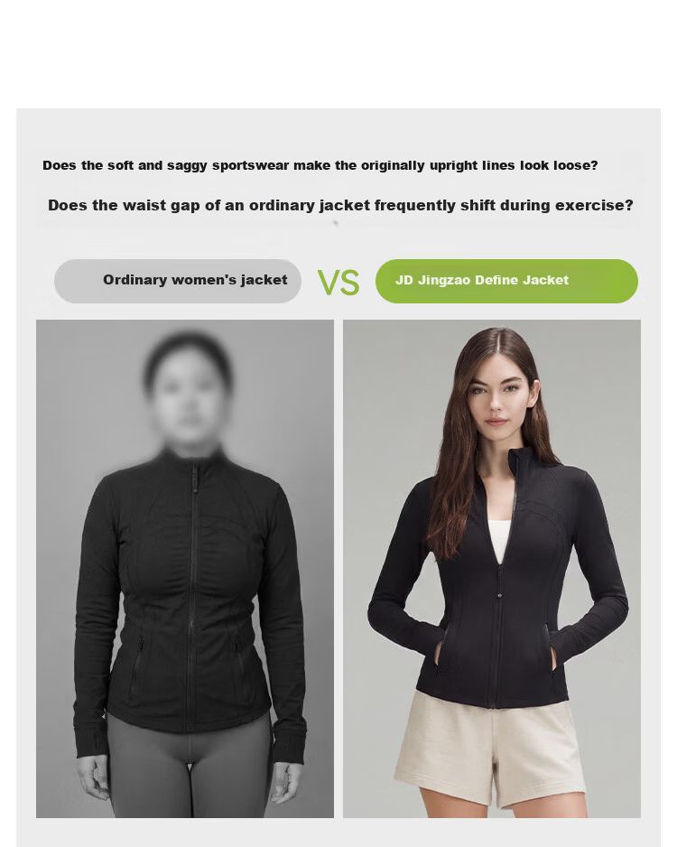 JD Jingzao 2026 New Spring Summer Define Women's Sports Jacket Running Fitness Slim Fit Coat Black L 4