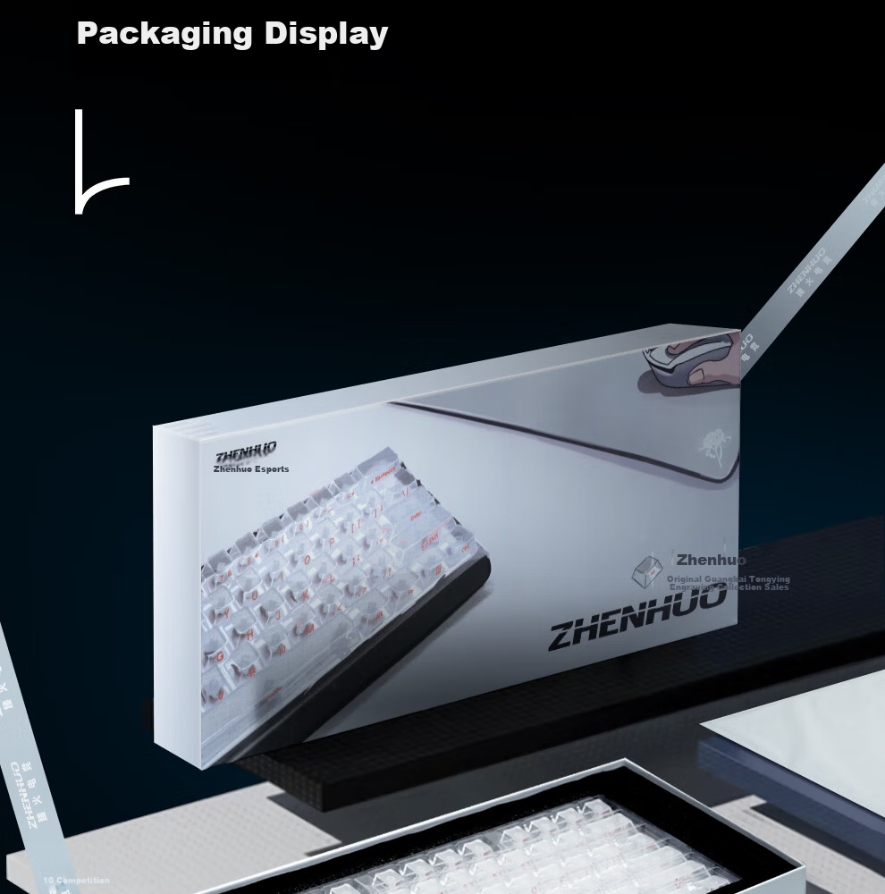 Zhenhuo Gaming Fog Transparent Keycaps Transparent Wooting Little Bee Made68/75 Mechanical Magnetic Axis Keyboard Custom PBT 130 Keys White 14