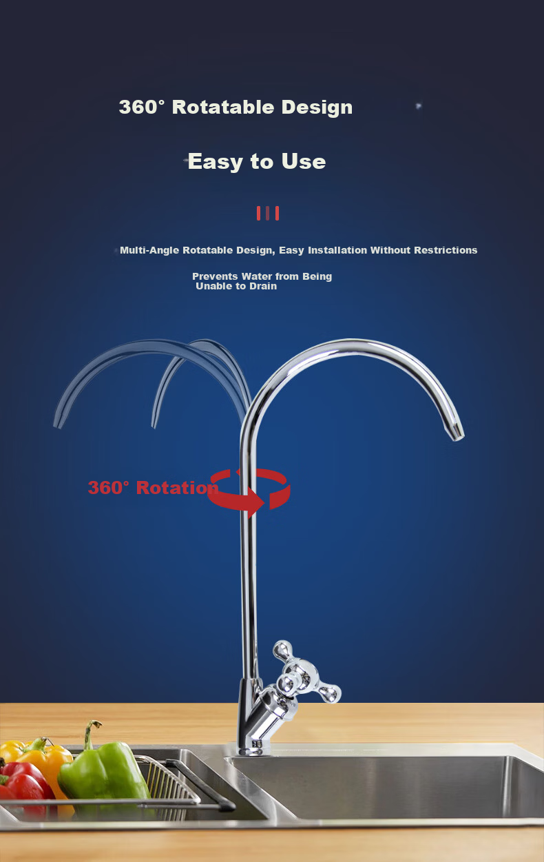 Jingwanhui Water Purifier Faucet American Style Small Curved Single Outlet Household Direct Drinking Machine 2-Point Pure Water Quick-Open Faucet JW1401 8