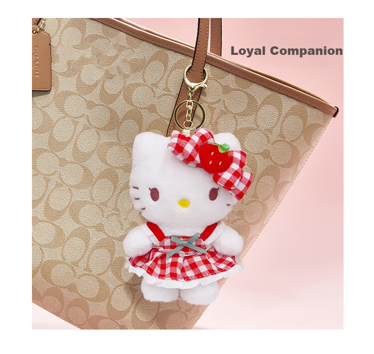 Hello Kitty Sanrio Plush Doll Keychain Birthday Gift for Girls Kitty Cat Backpack Pendant 7